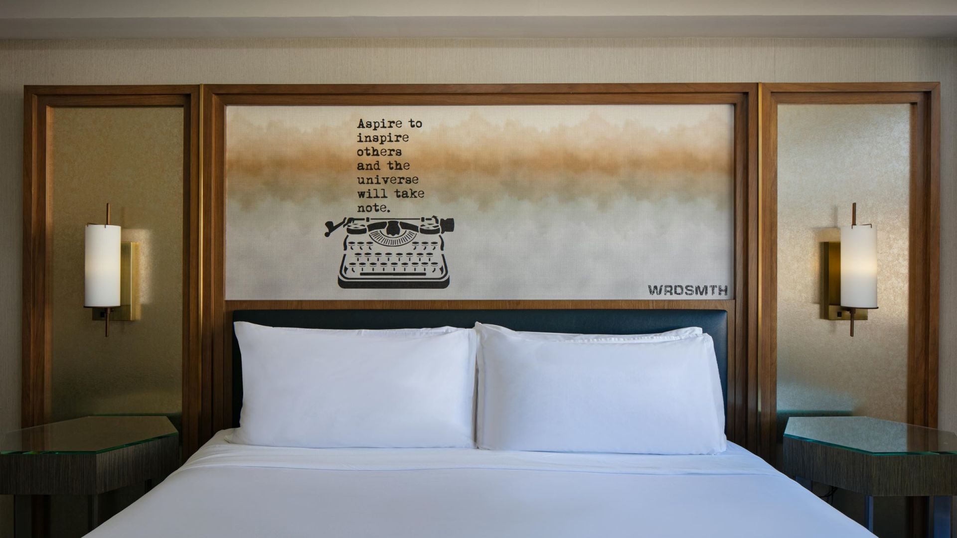 A Bed With A Poster On The Wall